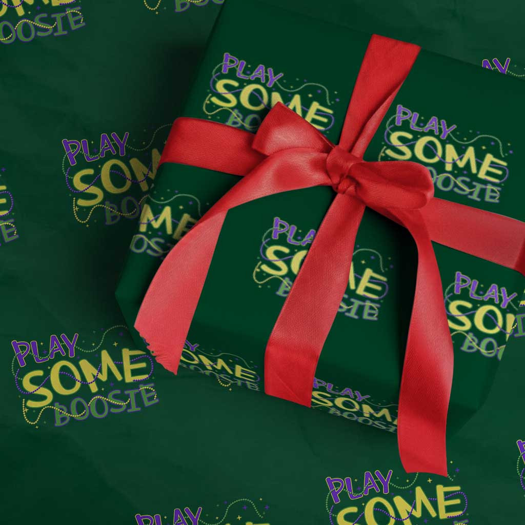 Funny Play Some Boosie Mardi Gras Wrapping Paper Roll Beads Carnival Louisiana TS11 Green Print Your Wear