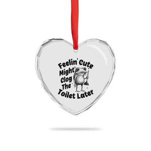 Funny Plumber Frog Gift Heart Crystal Glass Ornament Feeling Cute Might Clog The Toilet Later TS12 Print Your Wear