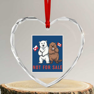 Funny Polar Bear And Beaver Political Protest Heart Crystal Glass Ornament Not For Sale TS12 Transparent Glass 3'' Heart Print Your Wear