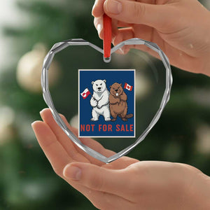 Funny Polar Bear And Beaver Political Protest Heart Crystal Glass Ornament Not For Sale TS12 Print Your Wear