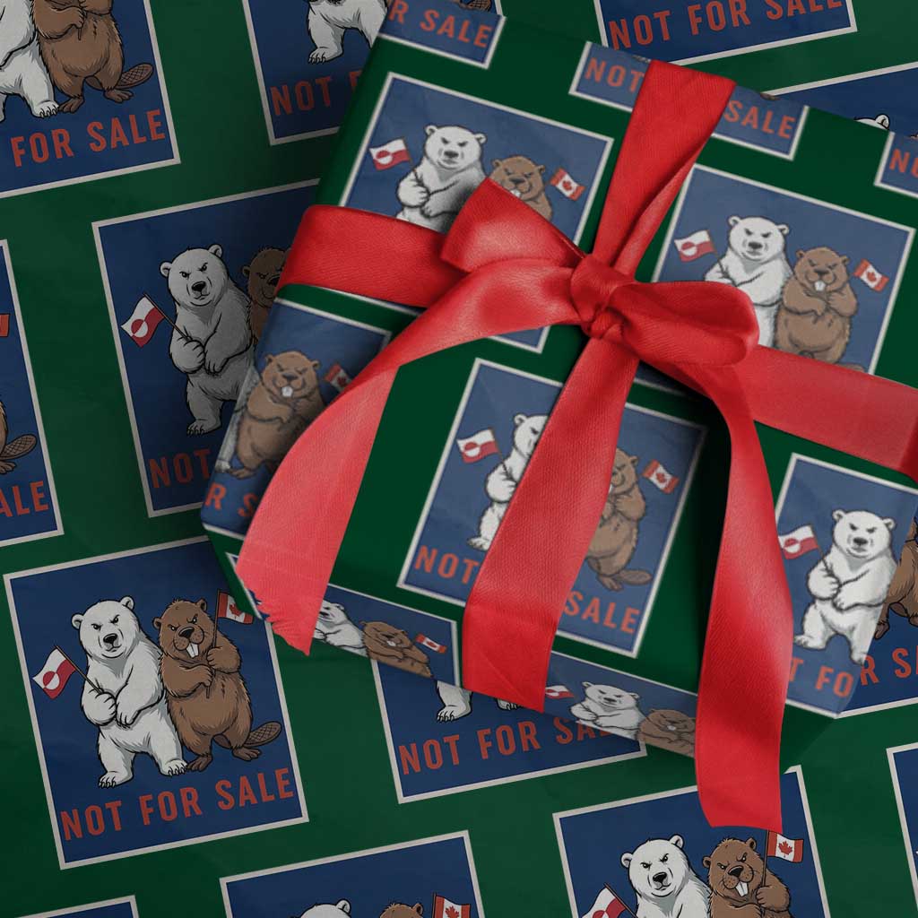 Funny Polar Bear And Beaver Political Protest Wrapping Paper Roll Not For Sale TS12 Green Print Your Wear