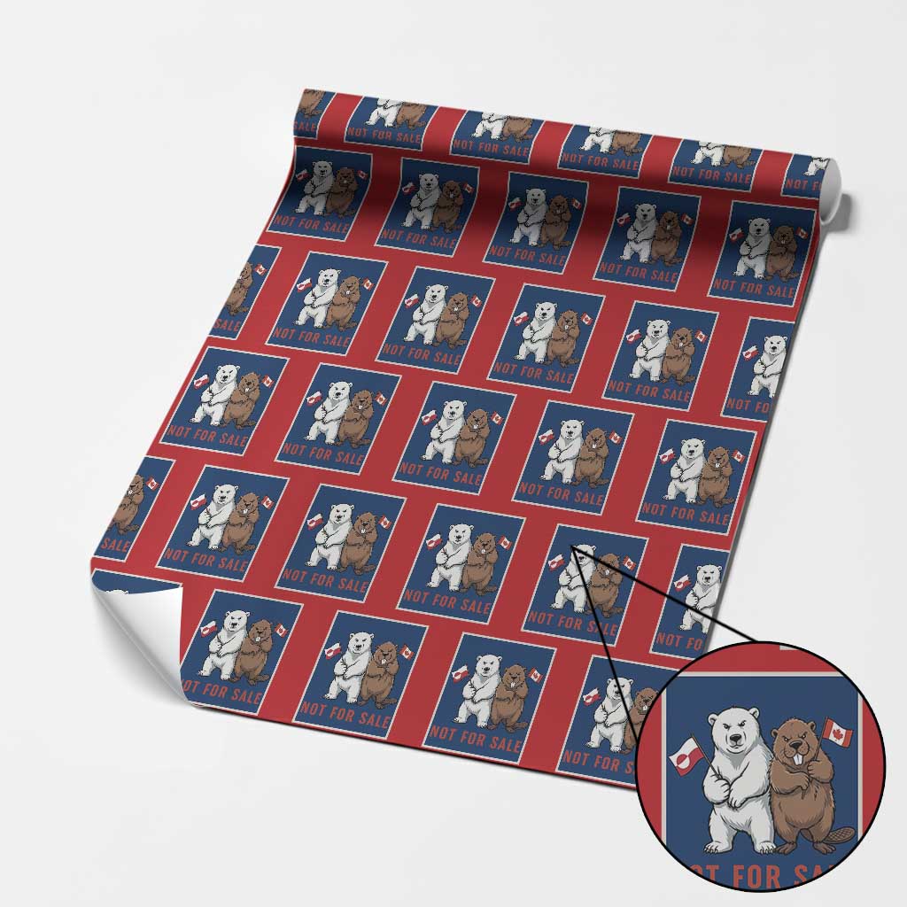 Funny Polar Bear And Beaver Political Protest Wrapping Paper Roll Not For Sale TS12 Red Print Your Wear