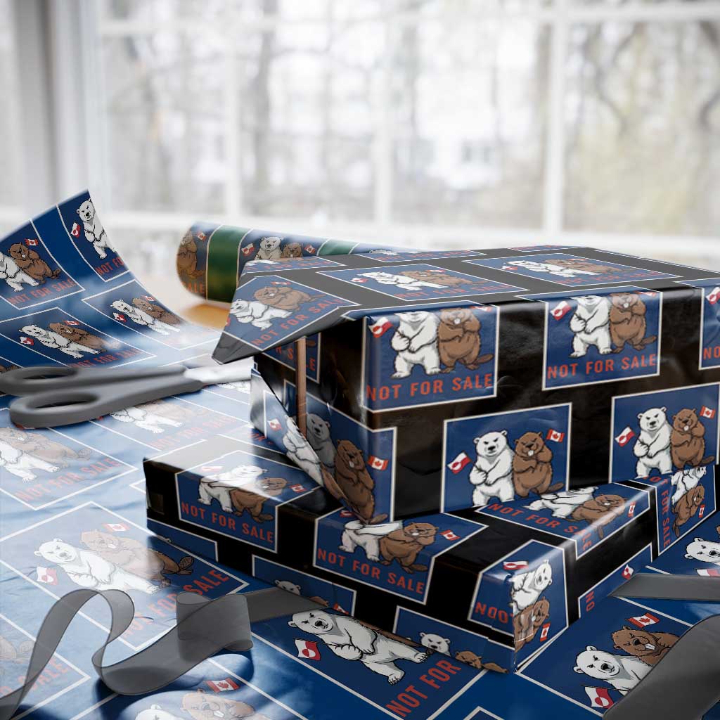 Funny Polar Bear And Beaver Political Protest Wrapping Paper Roll Not For Sale TS12 Black Print Your Wear