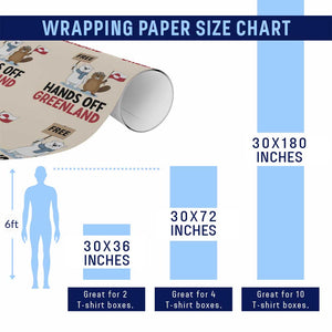 Funny Polar Bear Political Protest Wrapping Paper Roll Hands Off Greenland TS12 Print Your Wear
