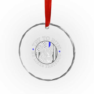 Funny Police K9 Crystal Glass Ornament Try To Run He Like Fast Food TS10 Print Your Wear