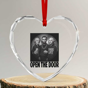 Funny Political American History Heart Crystal Glass Ornament Abraham Lincoln George Washington and Thomas Jefferson Meme TS14 Transparent Glass 3'' Heart Print Your Wear