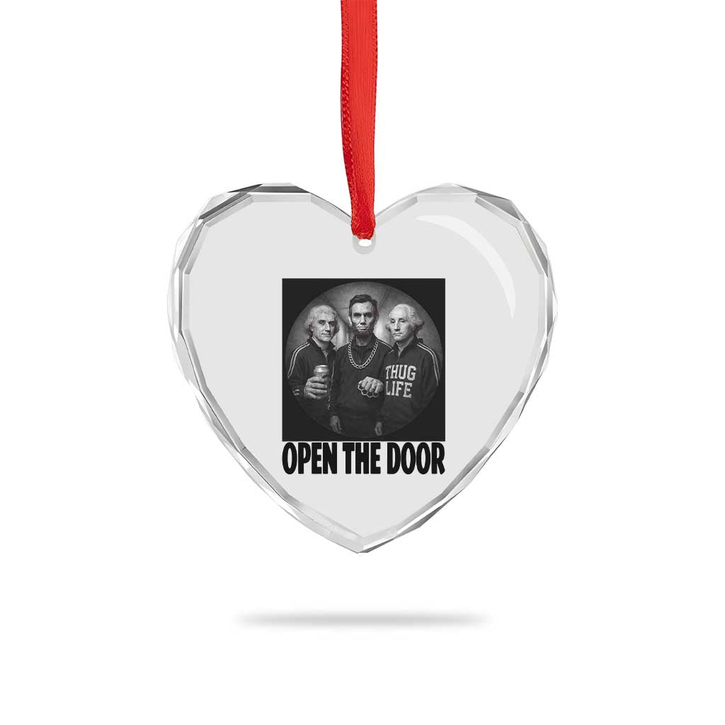 Funny Political American History Heart Crystal Glass Ornament Abraham Lincoln George Washington and Thomas Jefferson Meme TS14 Print Your Wear