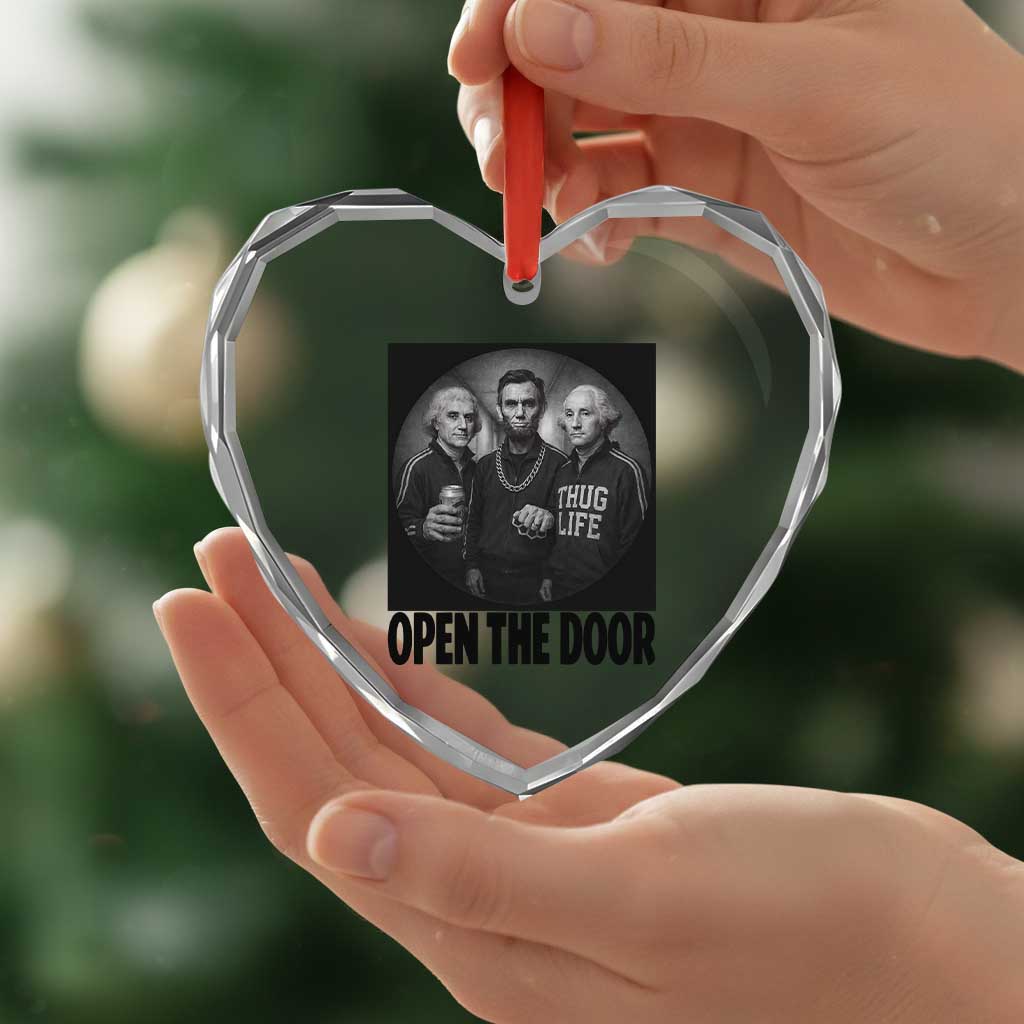 Funny Political American History Heart Crystal Glass Ornament Abraham Lincoln George Washington and Thomas Jefferson Meme TS14 Print Your Wear