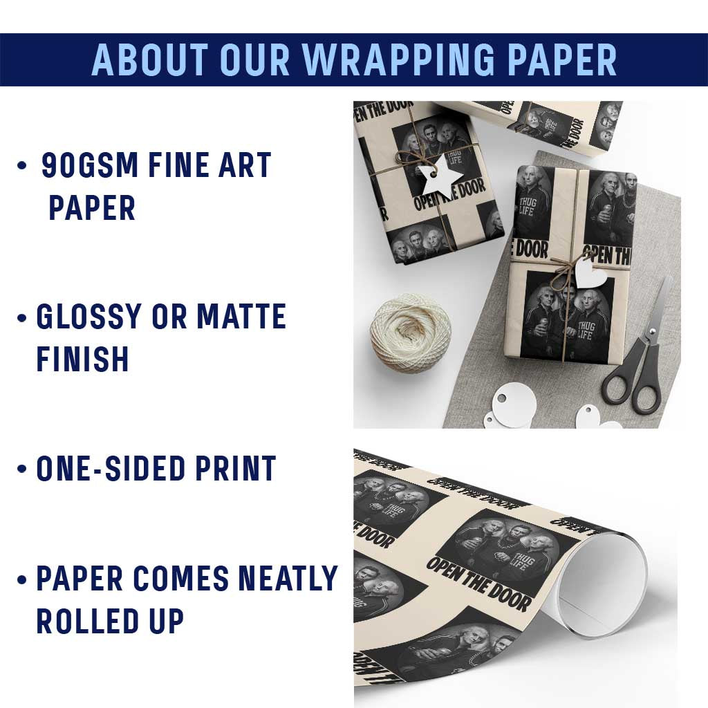 Funny Political American History Wrapping Paper Roll Abraham Lincoln George Washington and Thomas Jefferson Meme TS14 Print Your Wear