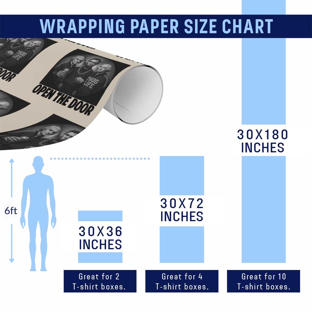 Funny Political American History Wrapping Paper Roll Abraham Lincoln George Washington and Thomas Jefferson Meme TS14 Print Your Wear