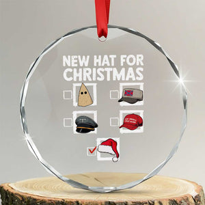 Funny Political Christmas Crystal Glass Ornament Old Hat New Hat TS14 Transparent Glass 3'' Circle Print Your Wear