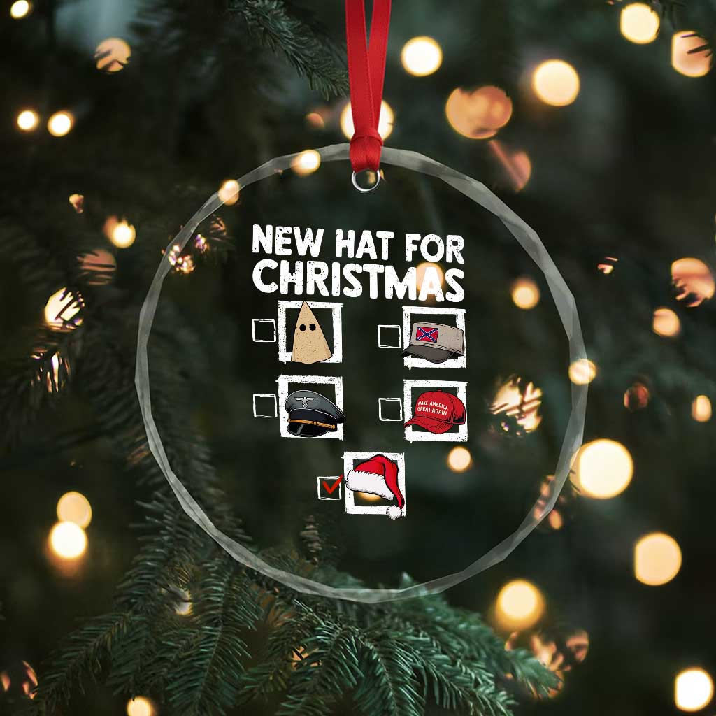 Funny Political Christmas Crystal Glass Ornament Old Hat New Hat TS14 Print Your Wear