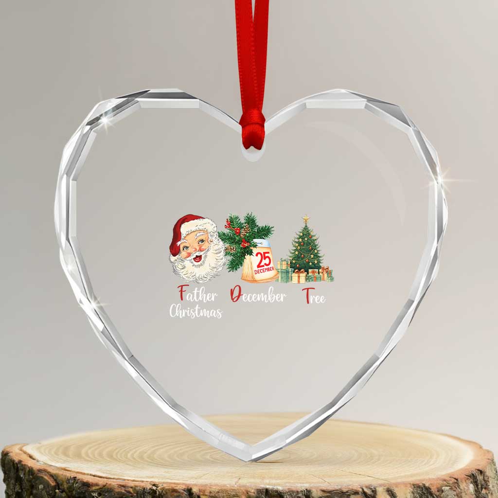 Funny Political Christmas Heart Crystal Glass Ornament Father Christmas December Tree TS11 Transparent Glass 3'' Heart Print Your Wear