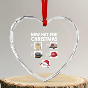 Funny Political Christmas Heart Crystal Glass Ornament Old Hat New Hat TS14 Transparent Glass 3'' Heart Print Your Wear