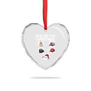 Funny Political Christmas Heart Crystal Glass Ornament Old Hat New Hat TS14 Print Your Wear