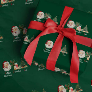 Funny Political Christmas Wrapping Paper Roll Father Christmas December Tree TS11 Green Print Your Wear