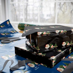 Funny Political Christmas Wrapping Paper Roll Father Christmas December Tree TS11 Black Print Your Wear