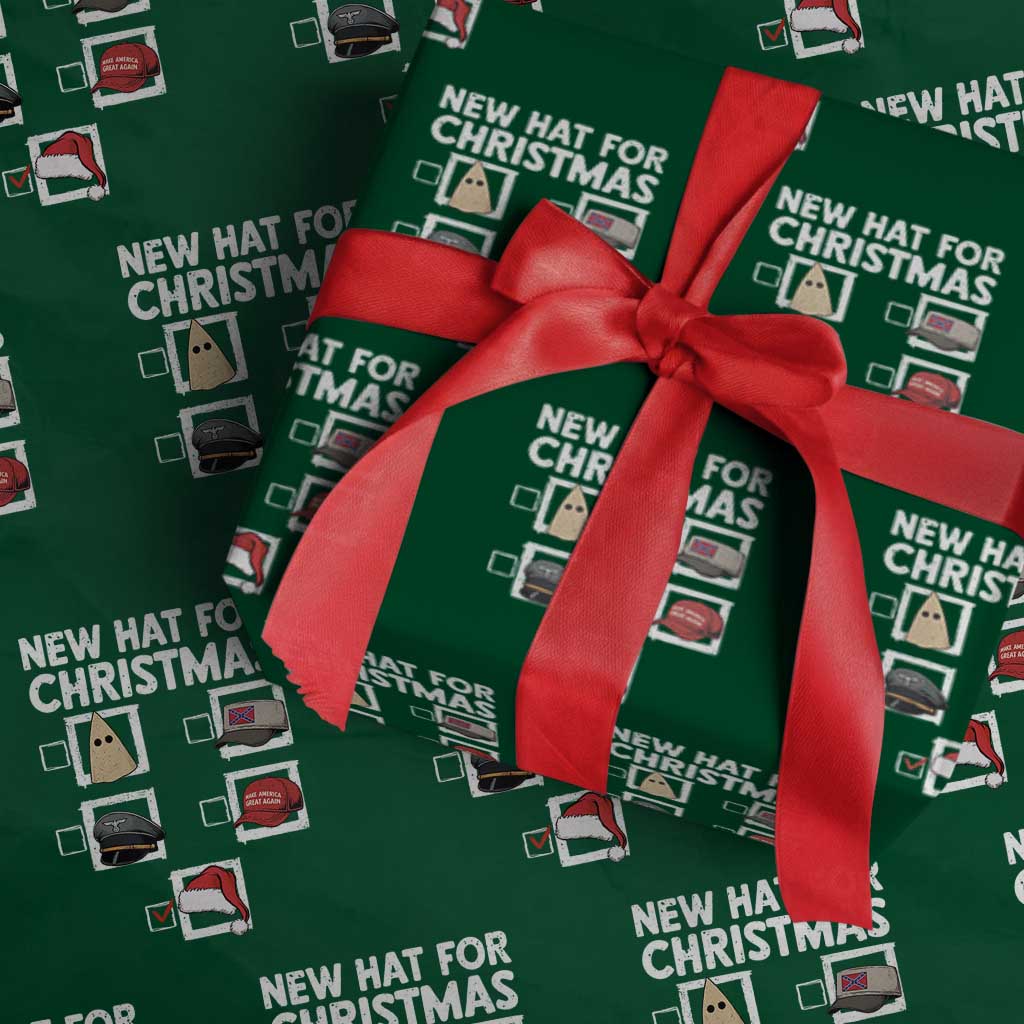 Funny Political Christmas Wrapping Paper Roll Old Hat New Hat TS14 Green Print Your Wear
