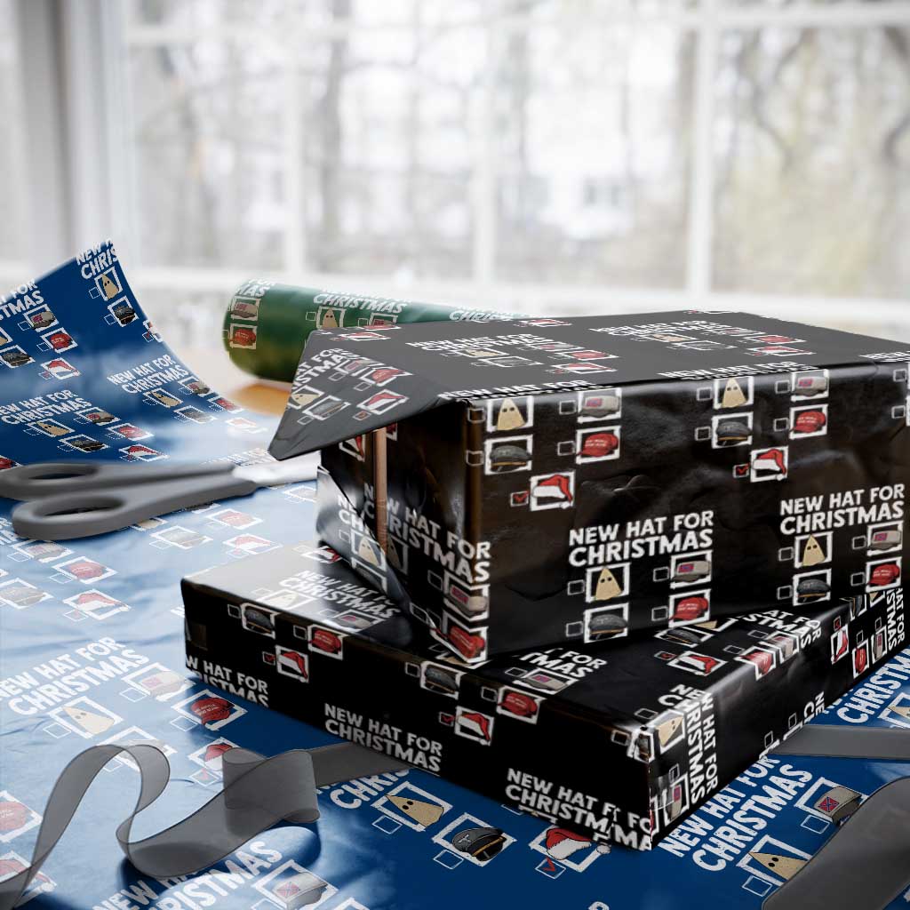 Funny Political Christmas Wrapping Paper Roll Old Hat New Hat TS14 Black Print Your Wear