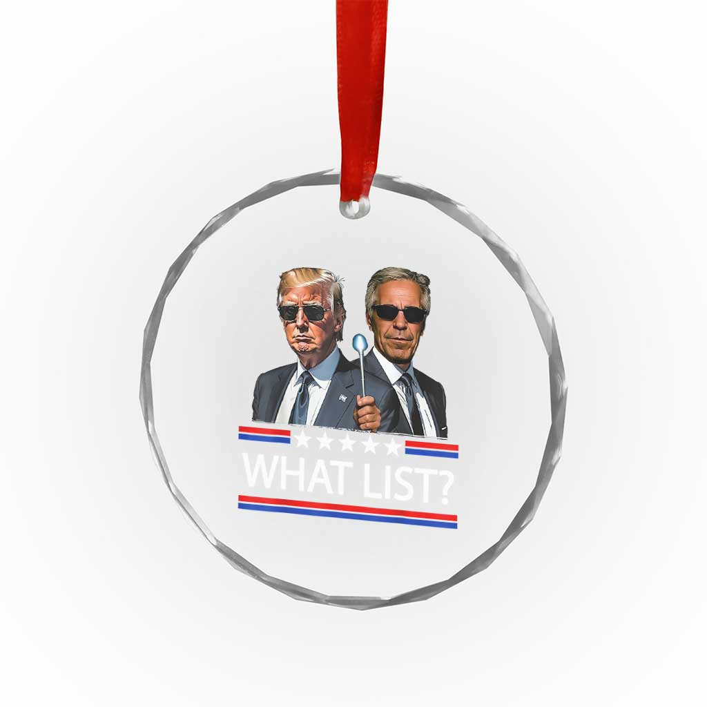 Funny Political Conspiracy Parody Crystal Glass Ornament What List Men in Black Meme TS02 Print Your Wear