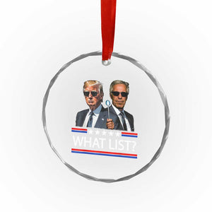 Funny Political Conspiracy Parody Crystal Glass Ornament What List Men in Black Meme TS02 Print Your Wear