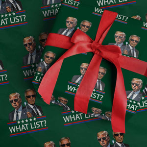 Funny Political Conspiracy Parody Wrapping Paper Roll What List Men in Black Meme TS02 Green Print Your Wear