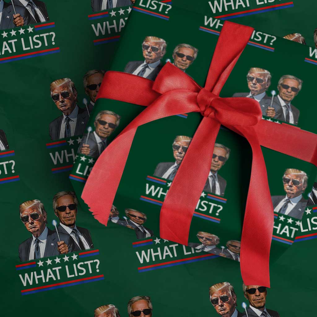 Funny Political Conspiracy Parody Wrapping Paper Roll What List Men in Black Meme TS02 Green Print Your Wear