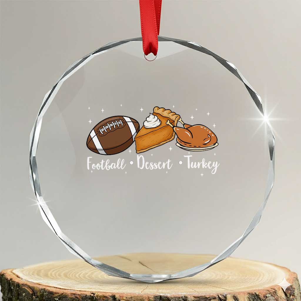 Funny Political Fall Season Crystal Glass Ornament Football Dessert Turkey Thanksgiving TS11 Transparent Glass 3'' Circle Print Your Wear