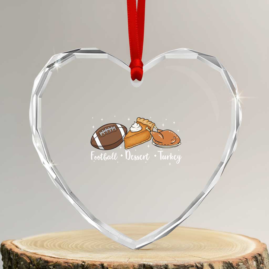 Funny Political Fall Season Heart Crystal Glass Ornament Football Dessert Turkey Thanksgiving TS11 Transparent Glass 3'' Heart Print Your Wear