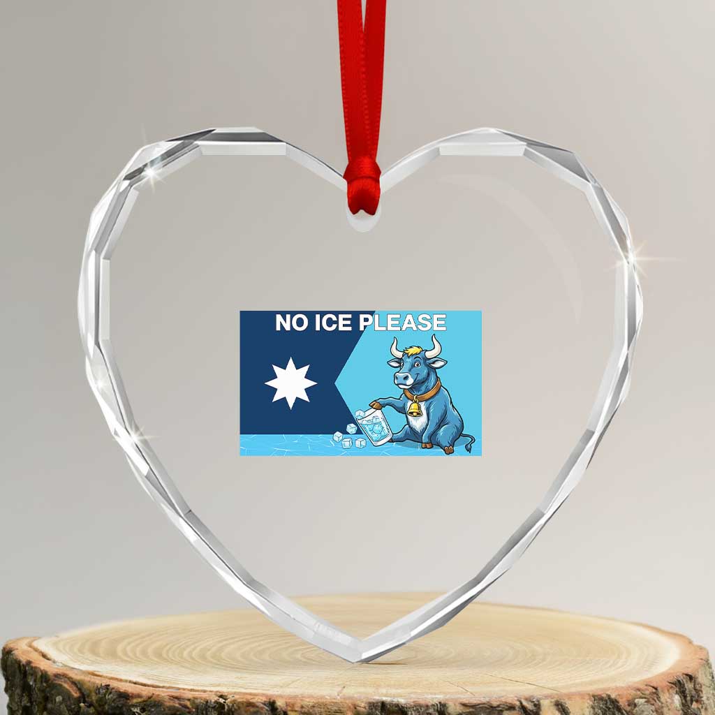 Funny Political Folklore Babe The Blue Ox Heart Crystal Glass Ornament No Ice Please TS12 Transparent Glass 3'' Heart Print Your Wear