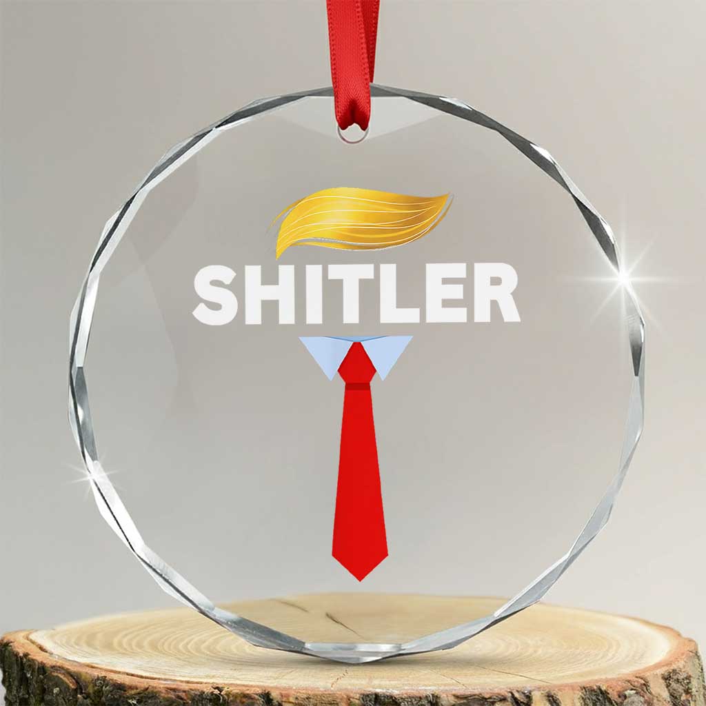 Funny Political Satire Crystal Glass Ornament Sarcastic Political Parody TS02 Transparent Glass 3'' Circle Print Your Wear
