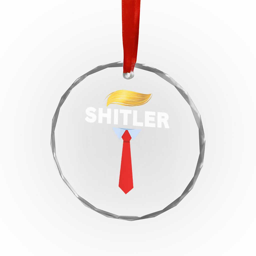 Funny Political Satire Crystal Glass Ornament Sarcastic Political Parody TS02 Transparent Glass 3'' Circle Print Your Wear