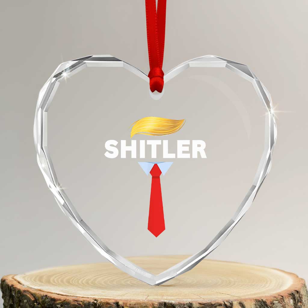 Funny Political Satire Heart Crystal Glass Ornament Sarcastic Political Parody TS02 Transparent Glass 3'' Heart Print Your Wear