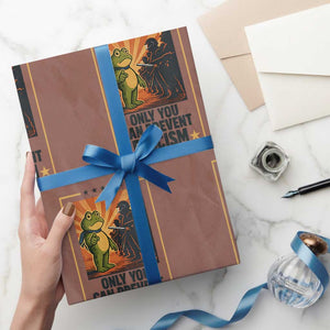 Funny Portland Frog Protest Wrapping Paper Roll Only You Can Prevent Fascism Gift TS12 Mocha Print Your Wear