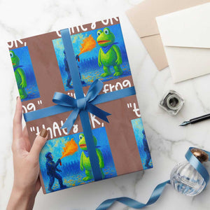 Funny Portland Frog Protest Wrapping Paper Roll Thats OK Im A Frog Pepper Spray TS02 Mocha Print Your Wear