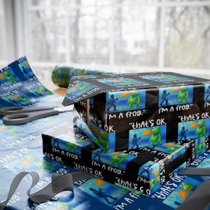 Funny Portland Frog Protest Wrapping Paper Roll Thats OK Im A Frog Pepper Spray TS02 Black Print Your Wear