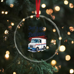 Funny Postal Worker Crystal Glass Ornament Just A Girl Who Delivers TS14 Print Your Wear