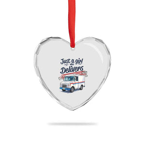 Funny Postal Worker Heart Crystal Glass Ornament Just A Girl Who Delivers TS14 Print Your Wear