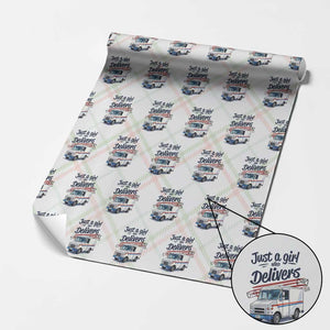 Funny Postal Worker Wrapping Paper Roll Just A Girl Who Delivers TS14 Christmas Plaid Print Your Wear