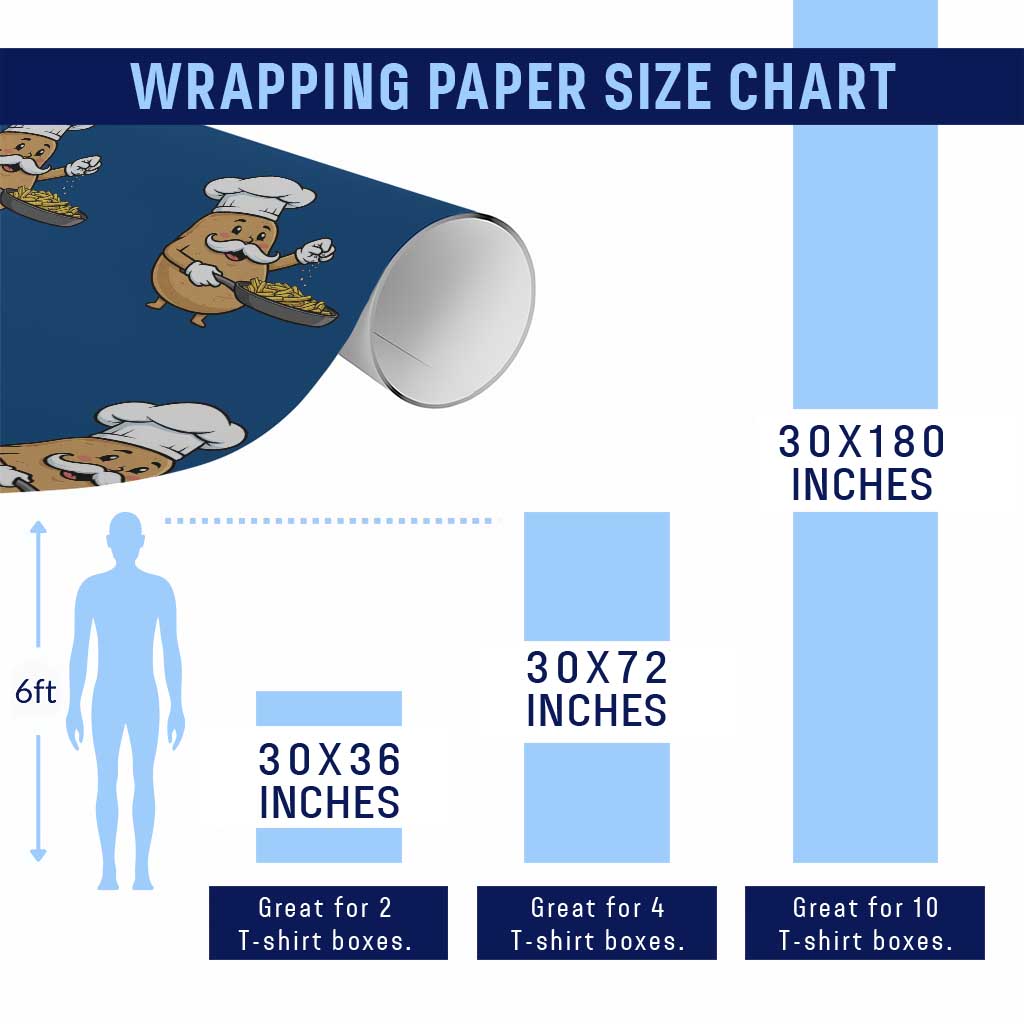 Funny Potato Cooking French Fries Wrapping Paper Roll Food Lover Gift TS12 Print Your Wear