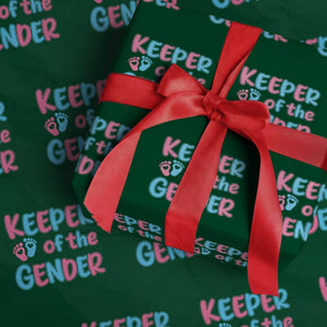 Funny Pregnancy Announcement Wrapping Paper Roll Keeper Of The Gender