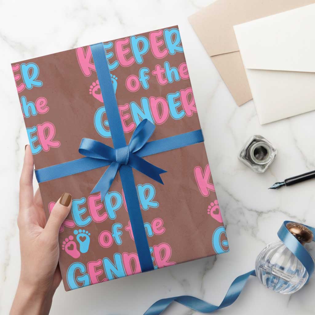 Funny Pregnancy Announcement Wrapping Paper Roll Keeper Of The Gender