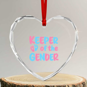 Funny Pregnancy Announcement Heart Crystal Glass Ornament Keeper Of The Gender