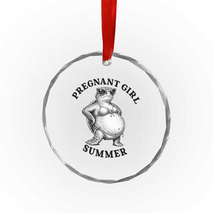 Funny Pregnant Girl Summer Turtle Crystal Glass Ornament Cute Stipple Maternity Bikini Sea Turtle Beach