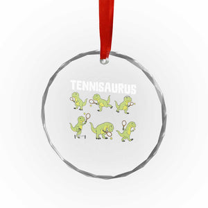 Funny Prehistoric Dinosaur Tennis Player Crystal Glass Ornament Gift For Tennis Fans TS12 Print Your Wear