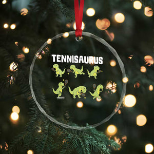 Funny Prehistoric Dinosaur Tennis Player Crystal Glass Ornament Gift For Tennis Fans TS12 Print Your Wear
