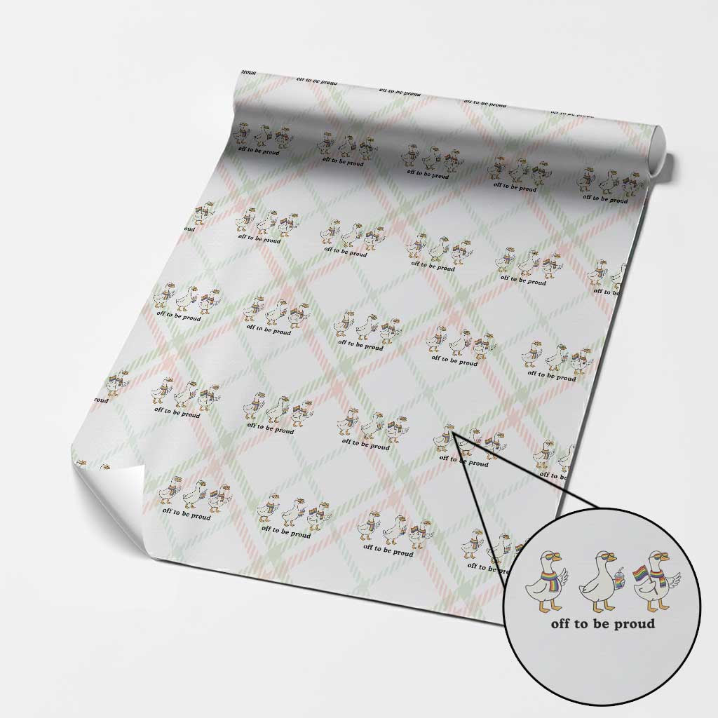 Funny Pride Goose Off To Be Proud Wrapping Paper Roll LGBTQ Advocate Gift TS12 Christmas Plaid Print Your Wear