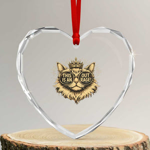 Funny Princess Cat Heart Crystal Glass Ornament This Is An Outrage Donut Gold Cat Lover Gifts TS10 Transparent Glass 3'' Heart Print Your Wear