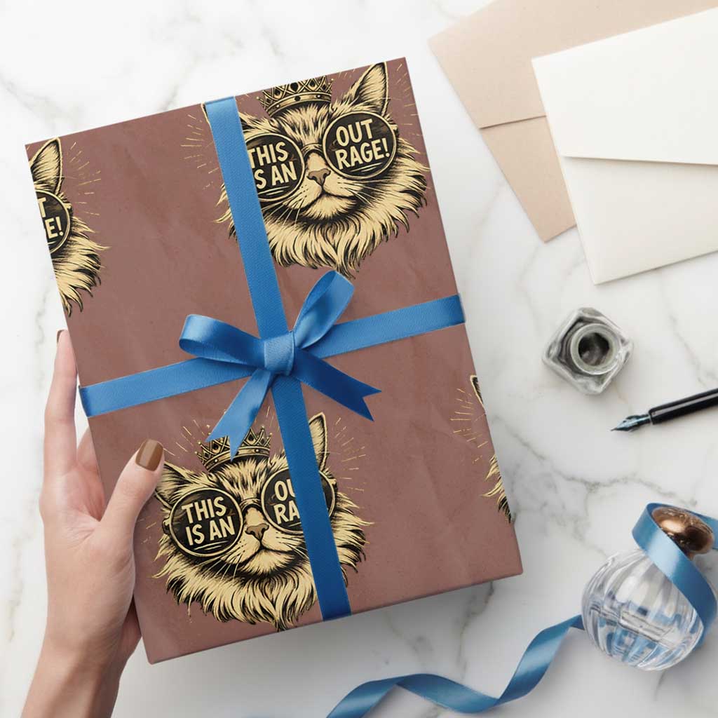 Funny Princess Cat Wrapping Paper Roll This Is An Outrage Donut Gold Cat Lover Gifts TS10 Mocha Print Your Wear
