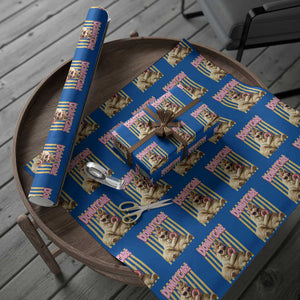 Funny Princess Cat Eating Donut Wrapping Paper Roll Sci-Fi Book Lover Gift